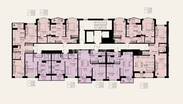 2-к. квартира, 51,3 м², 5/12 эт.
