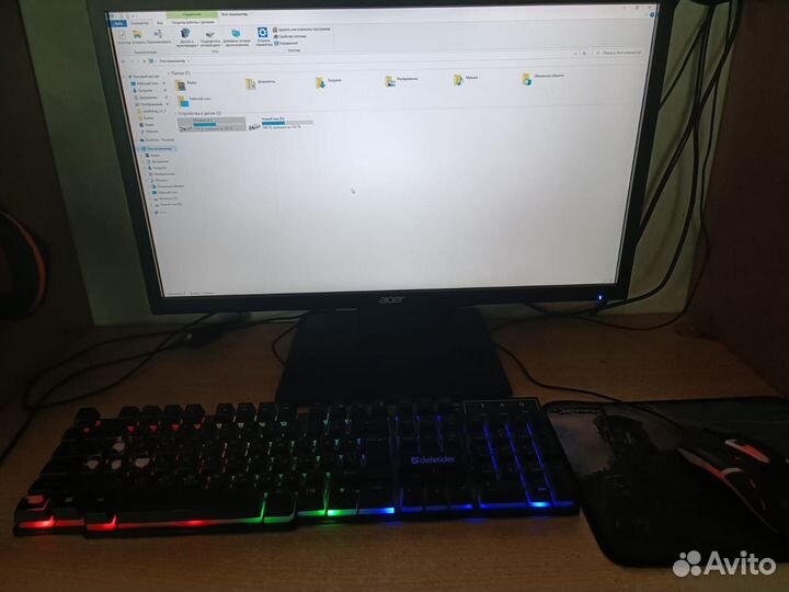 Игровой компьютер с монитором и клавиатурой бу