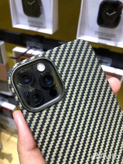 Чехол K-DOO Kevlar для iPhone 12/12Pro чёрн-зелёны