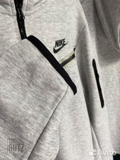 Зип худи Nike tech fleece серая