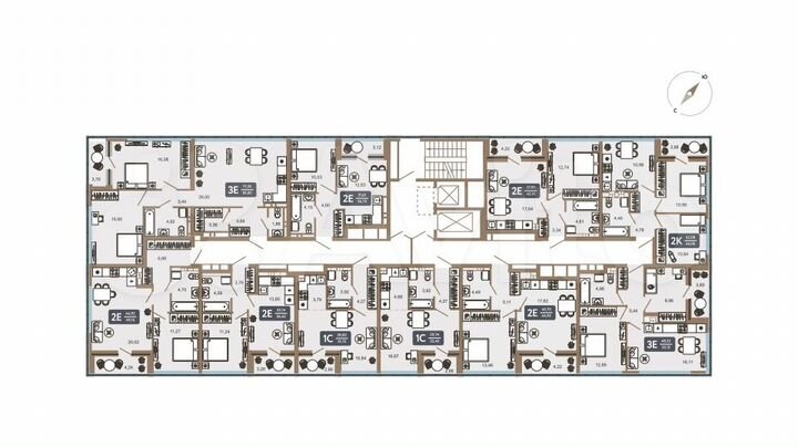 2-к. квартира, 53,3 м², 3/22 эт.