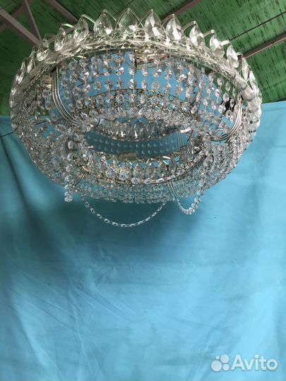 Люстра потолочная хрустальная - Гусь-Хрустальный