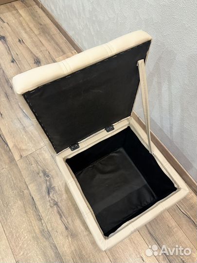 Пуф бежевый с местом хранения