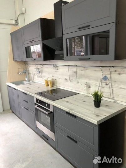 Кухня новая модульная серая