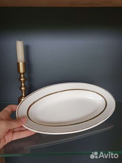 Большое блюдо-селедочница СССР зик