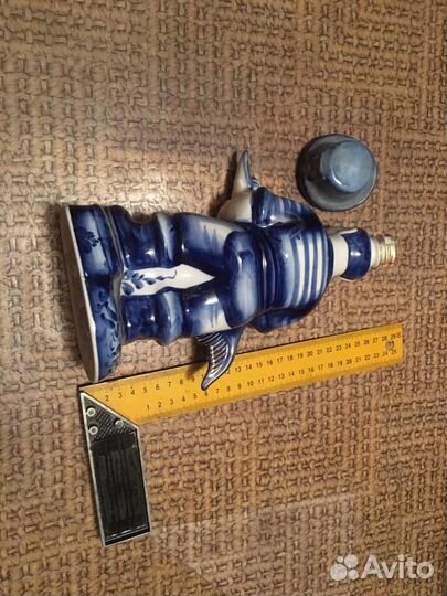 Штоф Рыбак Астрахань Бутылка из под водки гжель