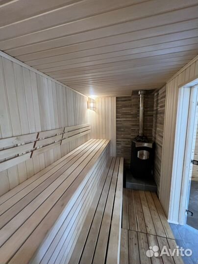 Баня на дровах с бассейном