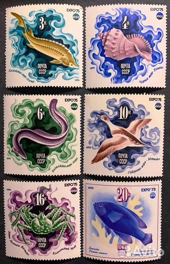 6 марок из серии Всемирная выставка «Экспо-75»