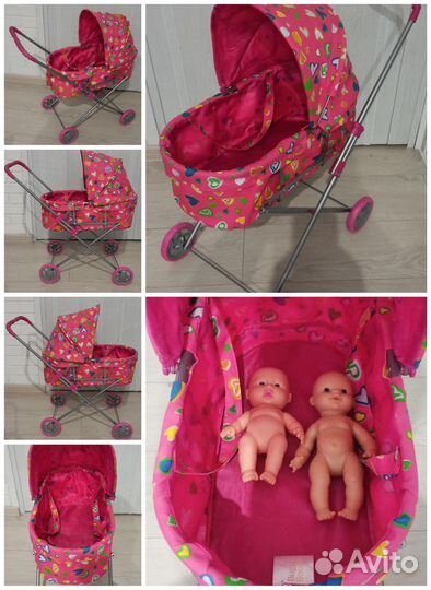 Детская коляска + куклы