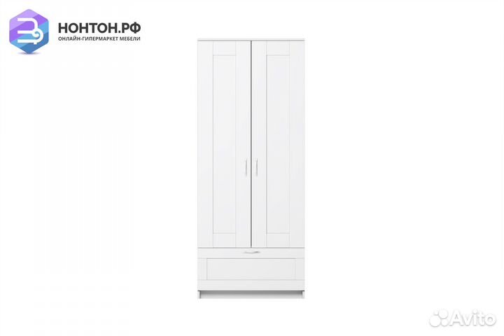 Шкаф двухстворчатый Сириус белый с одним ящиком