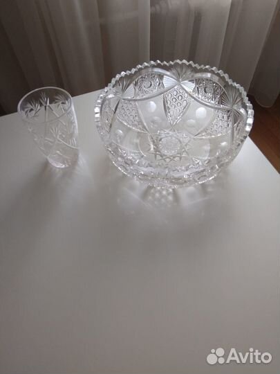 Салатник хрустальный бу