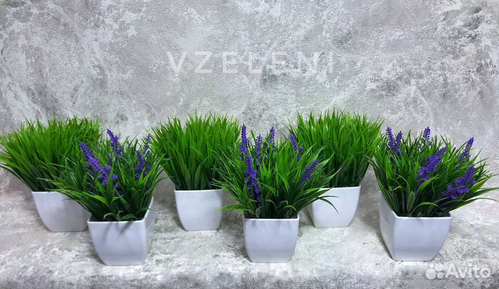 Осока, композиция из искусственной зелени