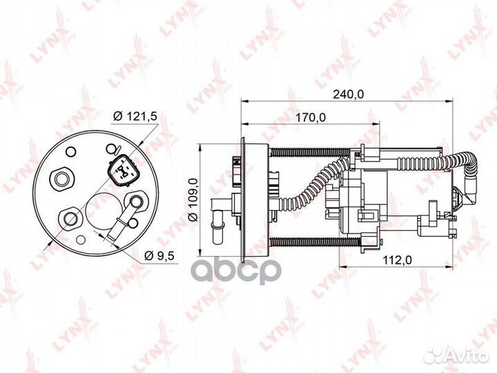 LF-953M Фильтр топливный погружной lynxauto LF