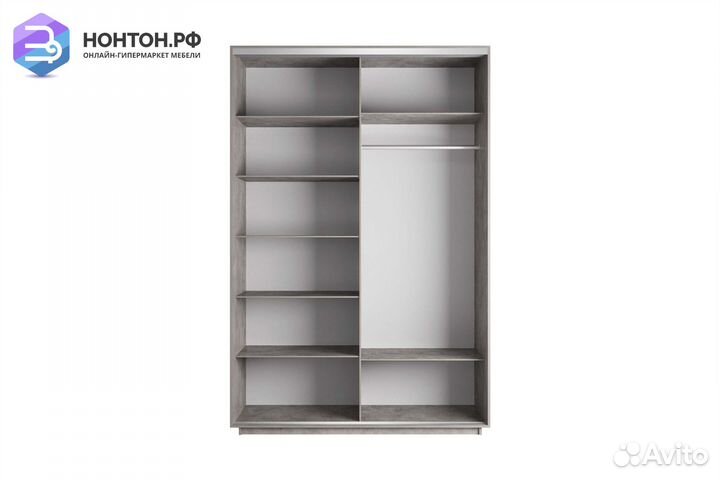 Шкаф-купе 2-х дверный Нонтон фото №1003 / бетон