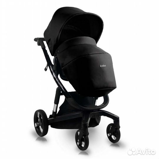 Коляска 2в1 Ibebe I-Stop Leather (Black/Black)