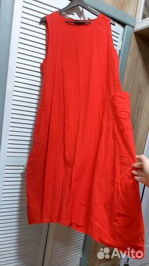 Сарафан женский красный,хлопок