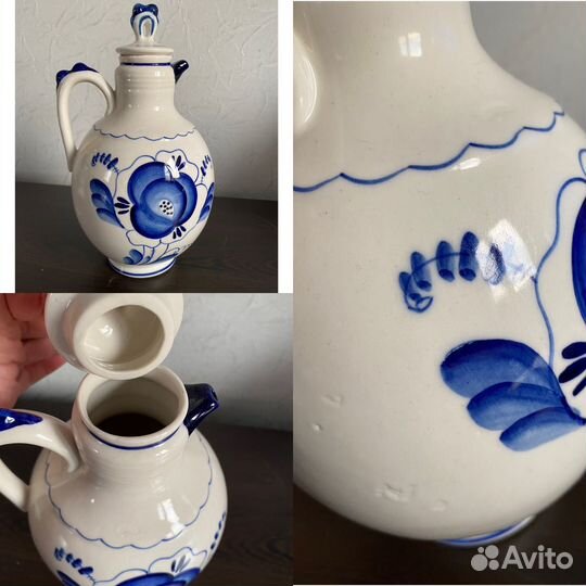 Гжель самовар, заварной чайник, кувшин