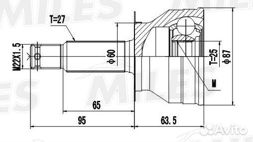 Шрус наружный к-т ABS 47Z hyundai Santa Fe/Sonata