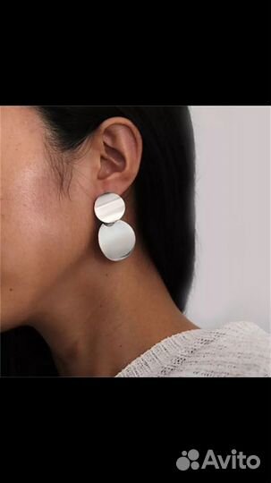 Серьги «удвоенные круги»