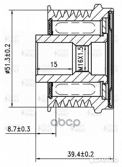 Шкив с обгонной муфтой генер. для а/м Ford Kuga