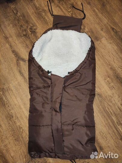 Зимний конверт в коляску на овчине