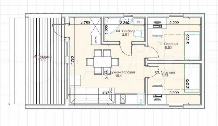 Дом 52 м² на участке 9,4 сот.