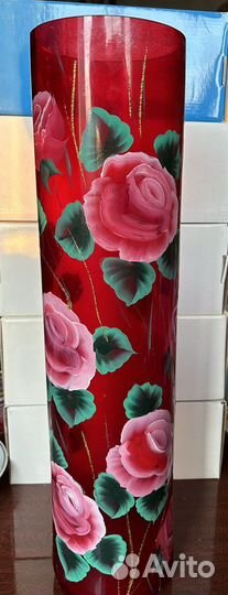 Ваза ручная роспись, стекло