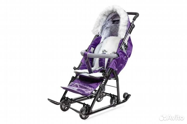 Санки-коляска Nika для детей черничный