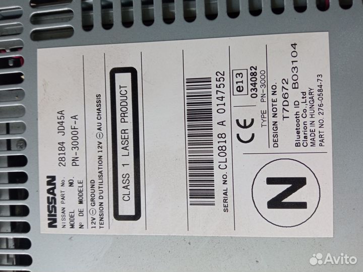 Магнитола штатная Nissan Qashqai