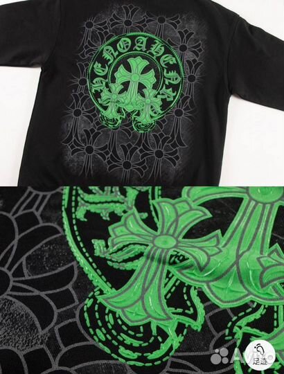 Свитшот Chrome Hearts Basic Green Print