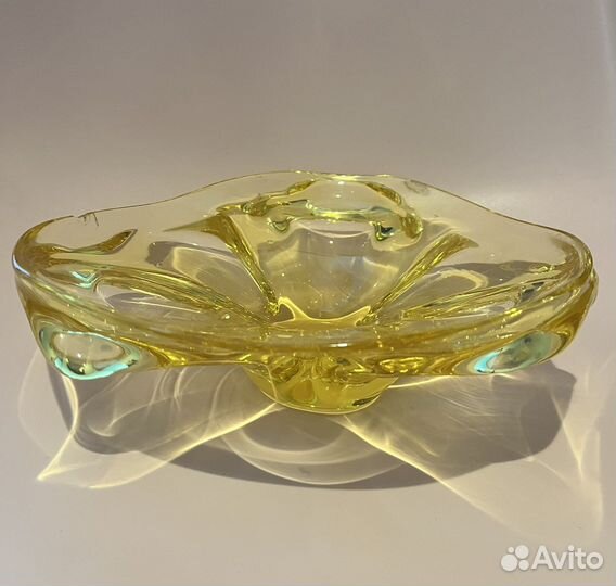 Конфетница/фруктовница желтая винтаж