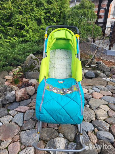 Санки-коляска Nika Тимка Люкс тл, салатовые