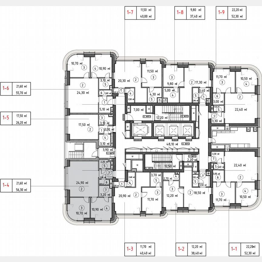 2-к. квартира, 55 м², 2/53 эт.