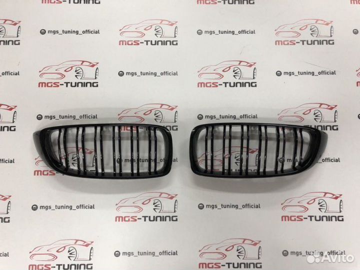 Ноздри BMW 4 f32 в стиле М4 черный глянец