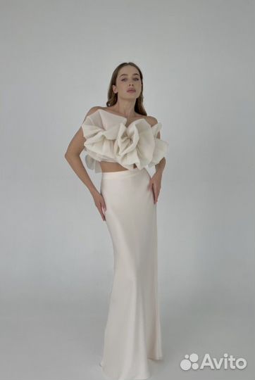 Стильная базовая юбка из шелка,атласа