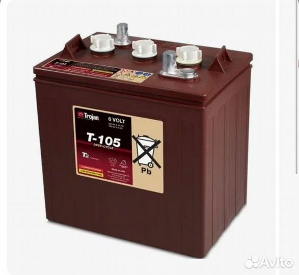 Тяговый аккумулятор Trojan T105: 6 вольт, 225Ah