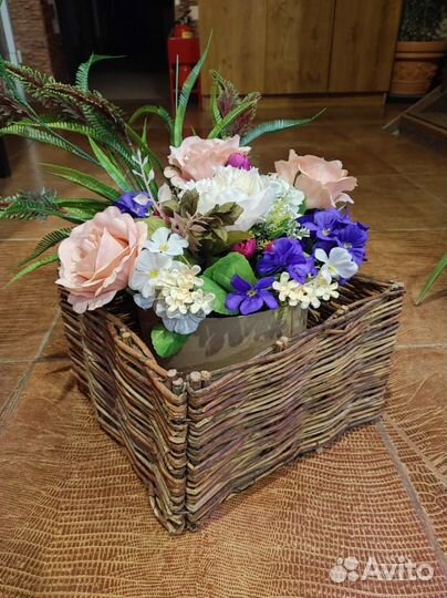 Корзины плетеные из лозы натуральной