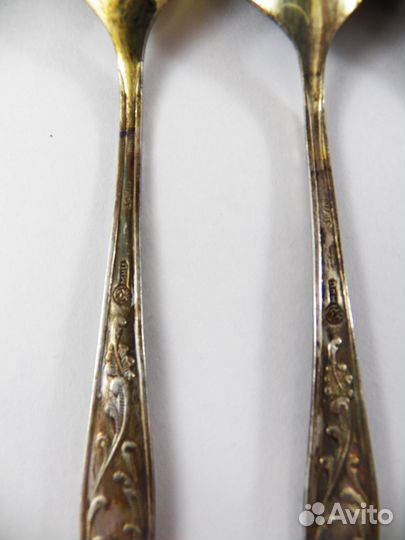 Мельхиор вилки и ложки СССР посеребренные Новые