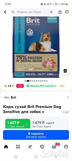 Сухой корм для собак