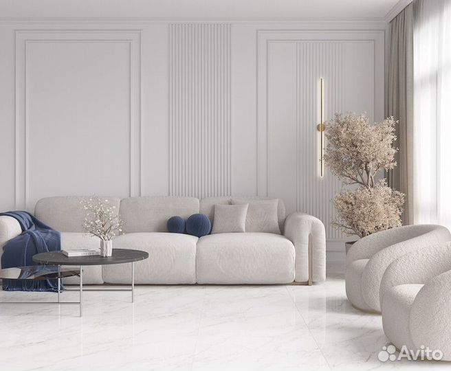 Carrara Immense Керамогранит белый 80х80 полир