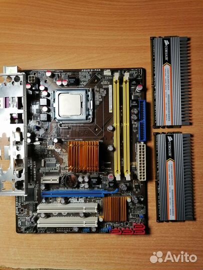 Комплект lga775 проц E7200 мать P5QPL-AM память 2г