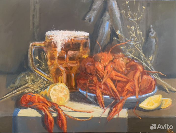 Натюрмот с пивом и раками