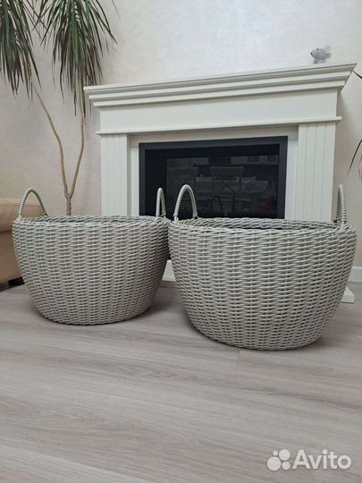 Корзина плетеная большая кашпо