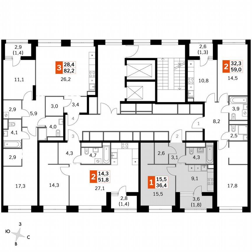 1-к. квартира, 36,4 м², 27/46 эт.