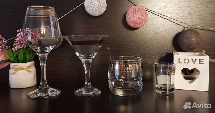 Набор бокалы фужеры стаканы рюмки 39 предметов