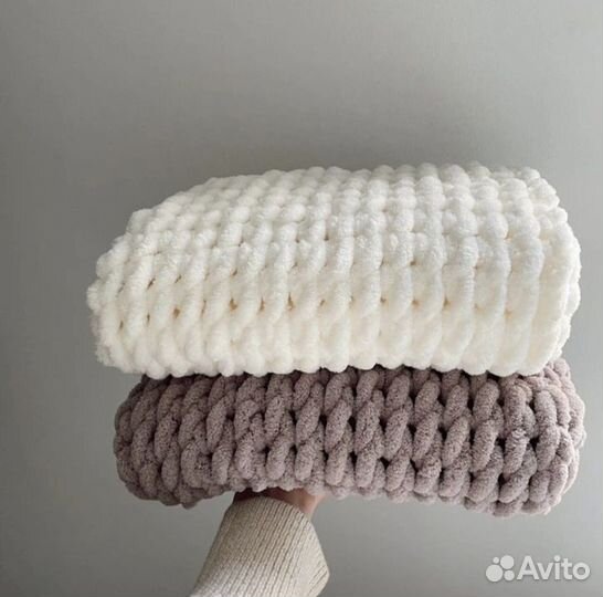 Плюшевый плед ручной работы