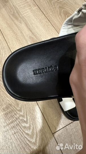 Шлепанцы hermes белые