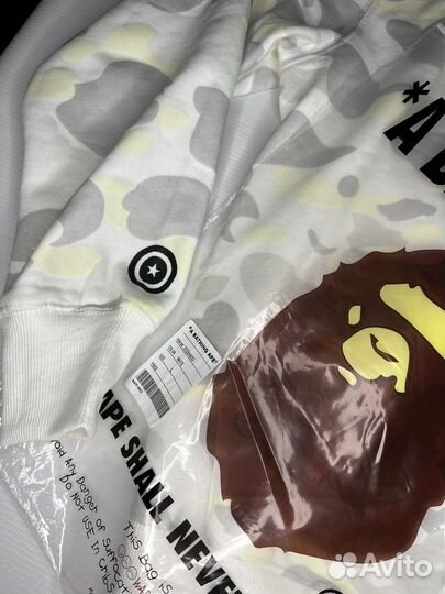 Зип худи bape белая