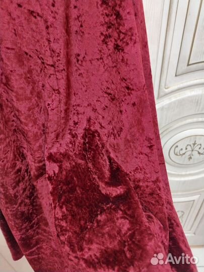 Юбка Франция миди Асилуэт бархат бордо 44р