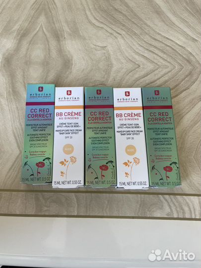 Erborian cc red correct и bb creme nude